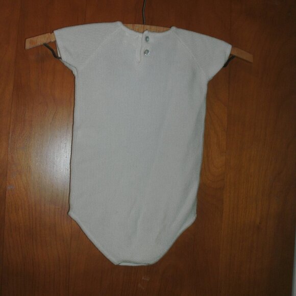 Analogie by Lil Legs White Textured 100% Cotton One Piece Bodysuit Top 24M - Picture 3 of 3